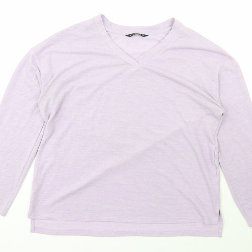 Dunnes Stores Womens Purple V-Neck  Polyester Pullover Jumper Size M