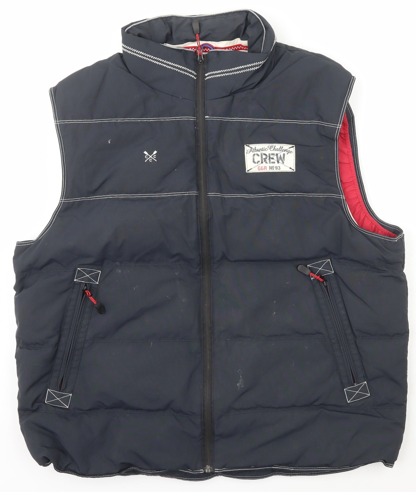 Crew Mens Blue   Gilet Coat Size XL  Zip