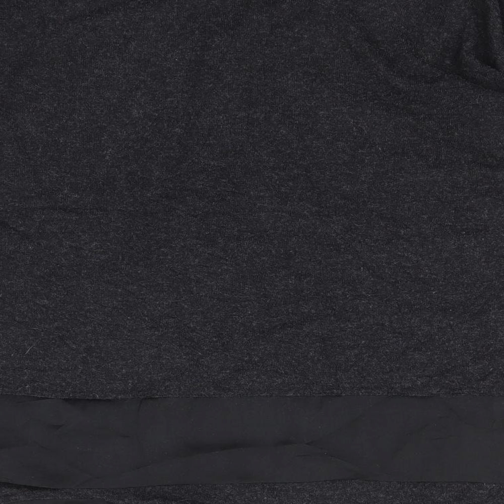 POMODORO Womens Grey V-Neck  Viscose Pullover Jumper Size 12