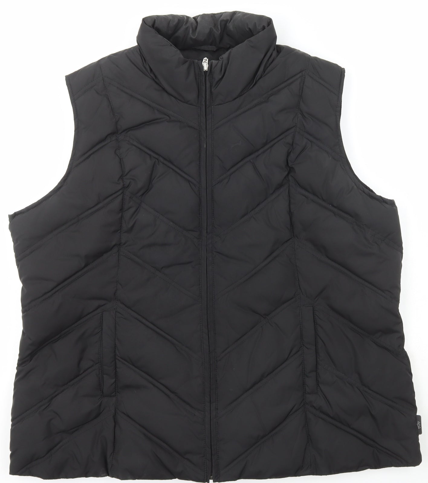Per Una Womens Black   Gilet Coat Size XL  Zip