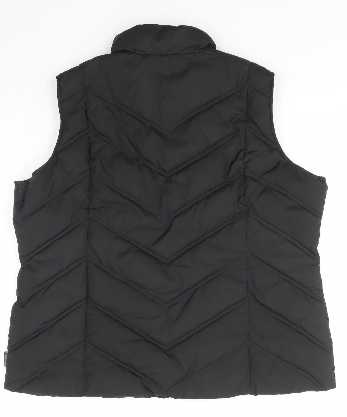 Per Una Womens Black   Gilet Coat Size XL  Zip