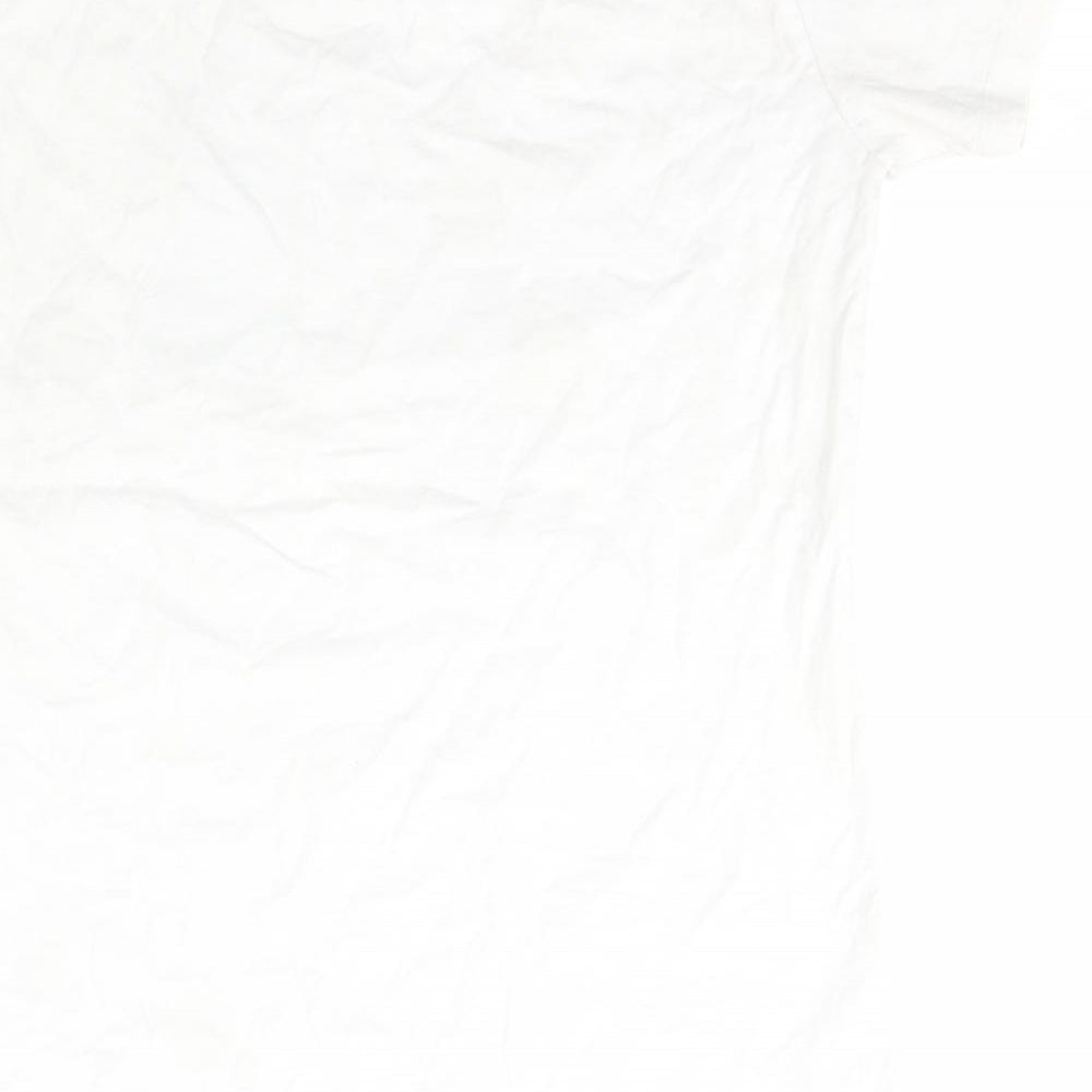 North Face Womens Ivory  Cotton Basic T-Shirt Size L Scoop Neck