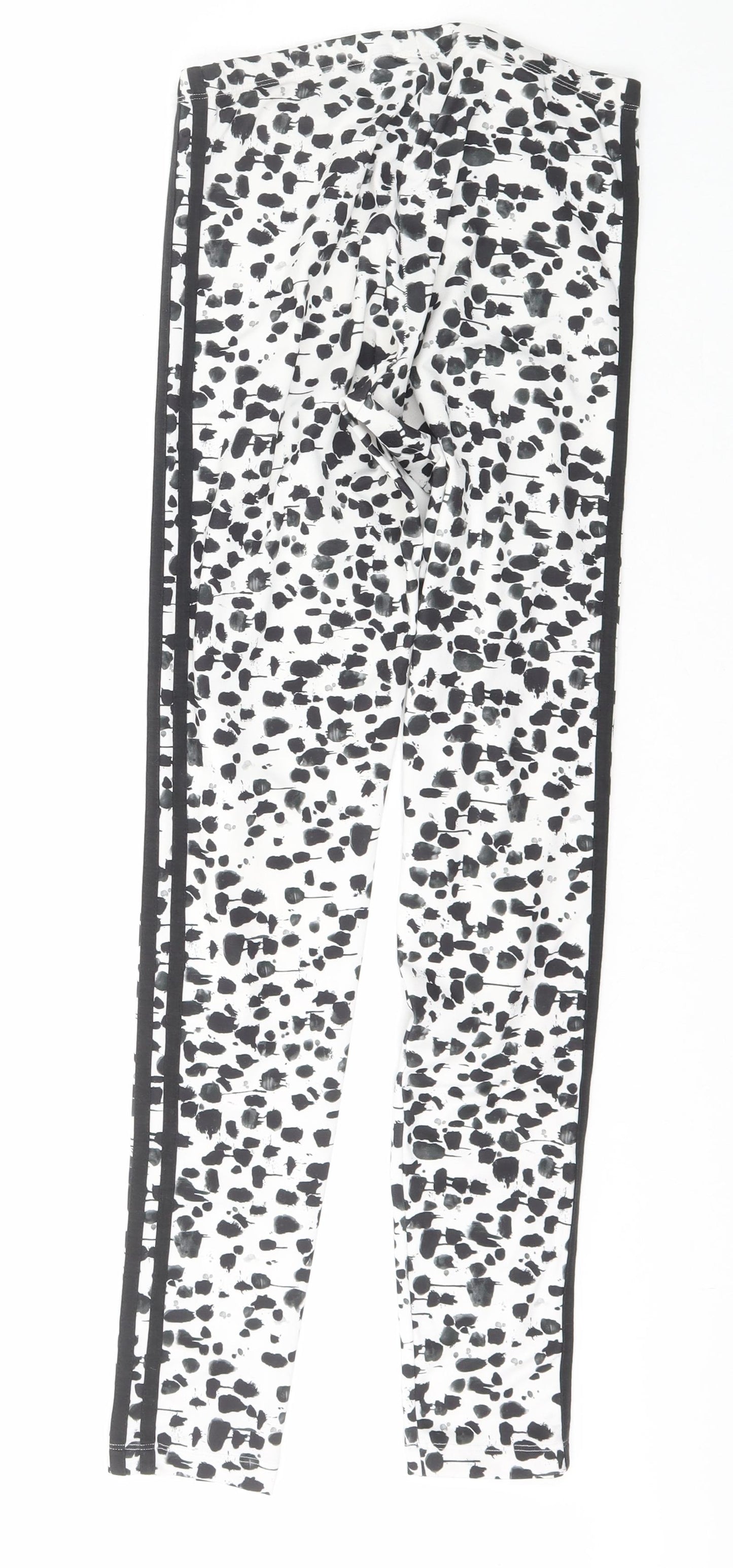 adidas Womens White Animal Print Polyester Jogger Leggings Size 8 L29 in