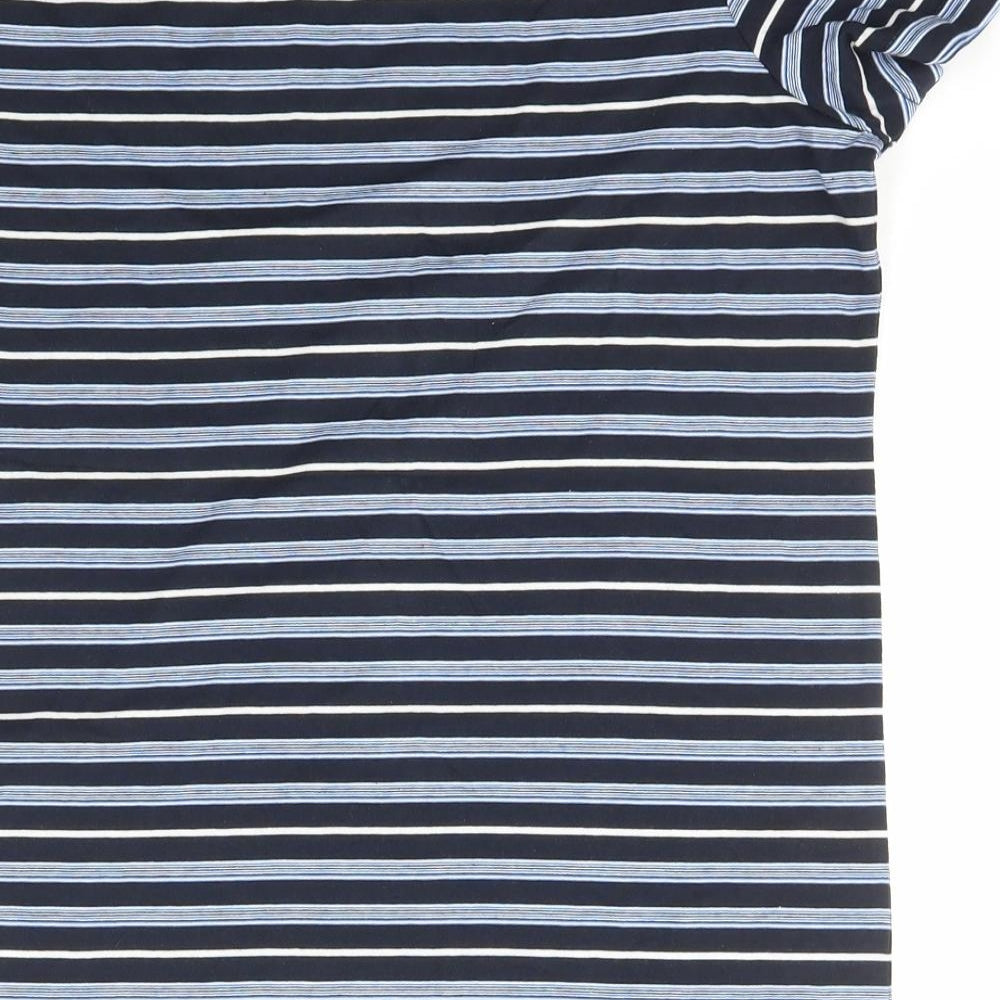 Primark Boys Blue Striped Cotton Basic T-Shirt Size 13-14 Years Crew Neck Pullover