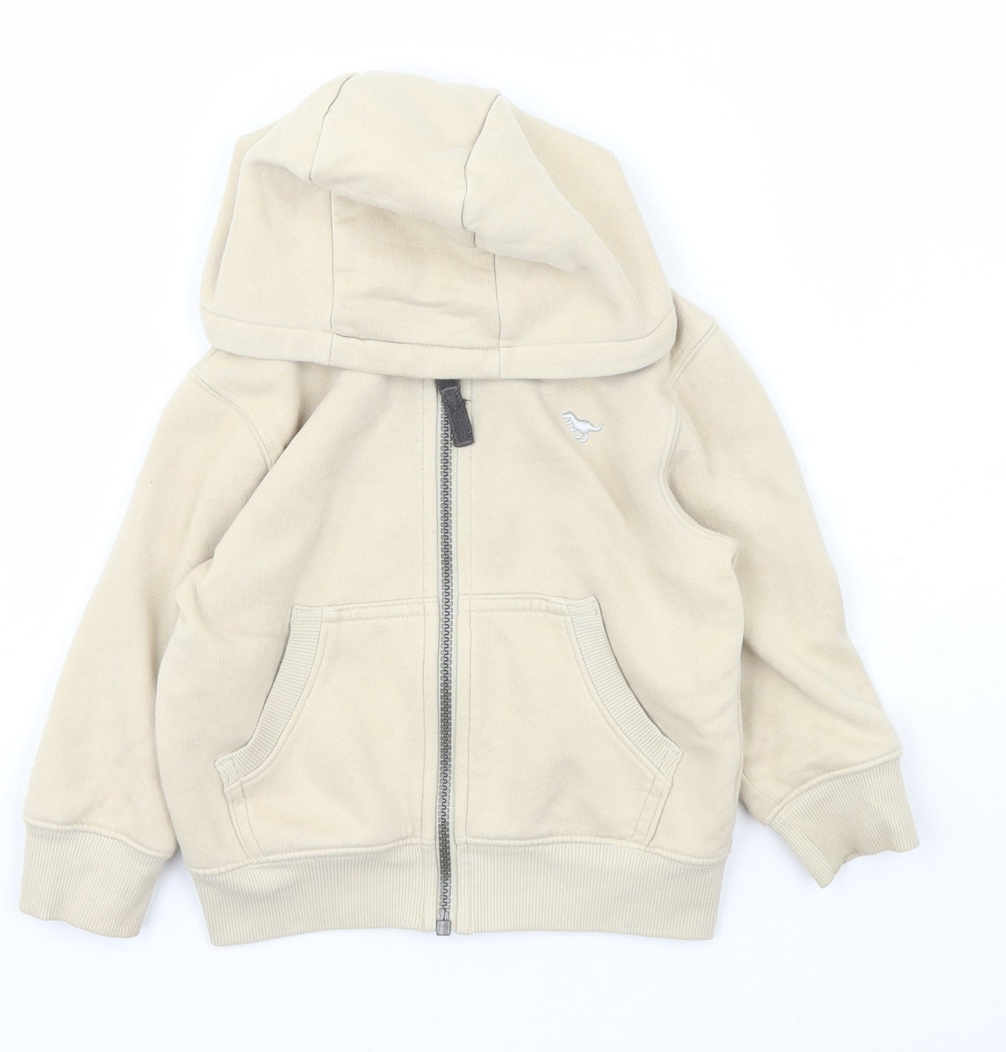 NEXT Girls Beige  Cotton Full Zip Hoodie Size 2 Years  Zip