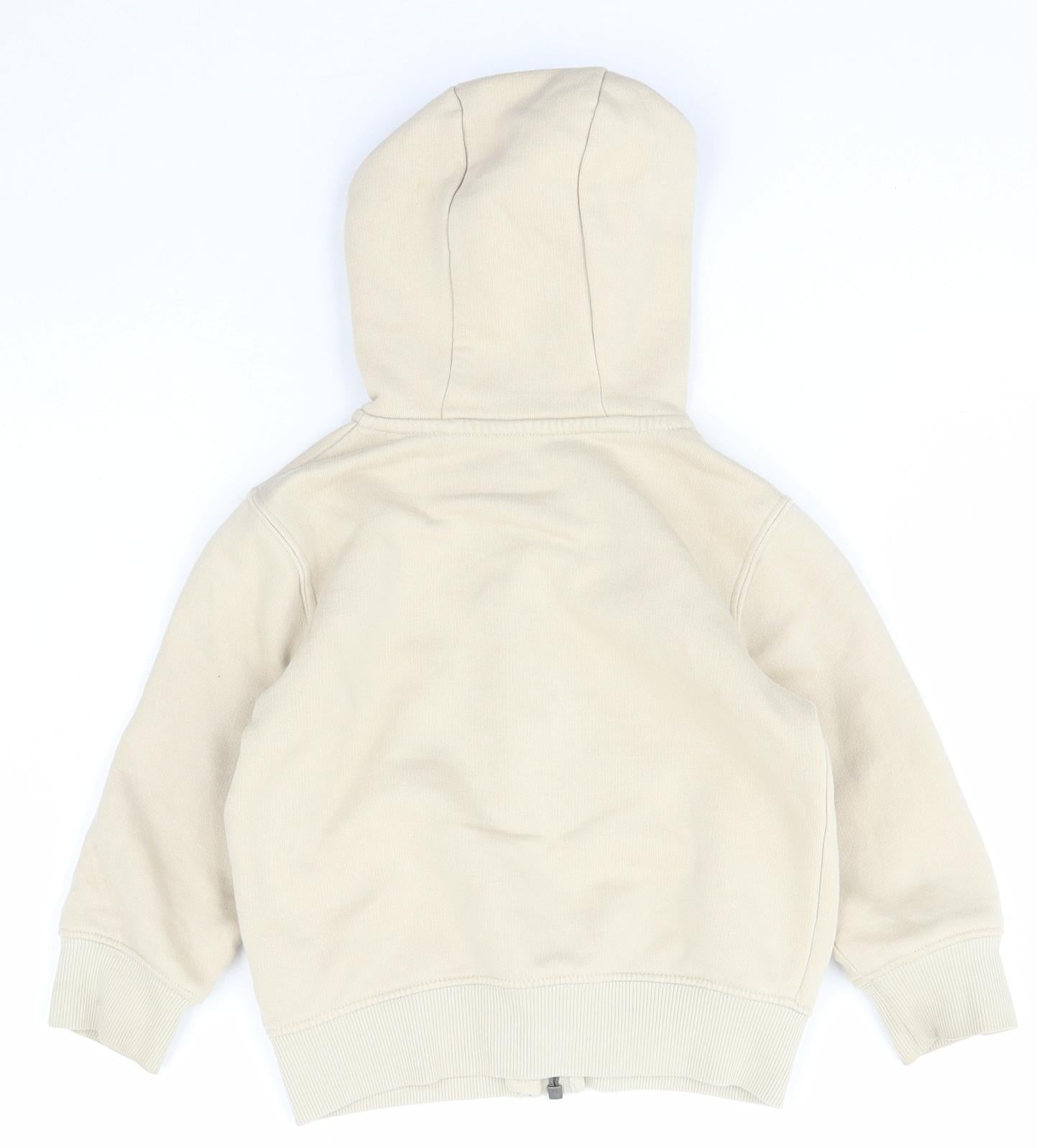 NEXT Girls Beige  Cotton Full Zip Hoodie Size 2 Years  Zip