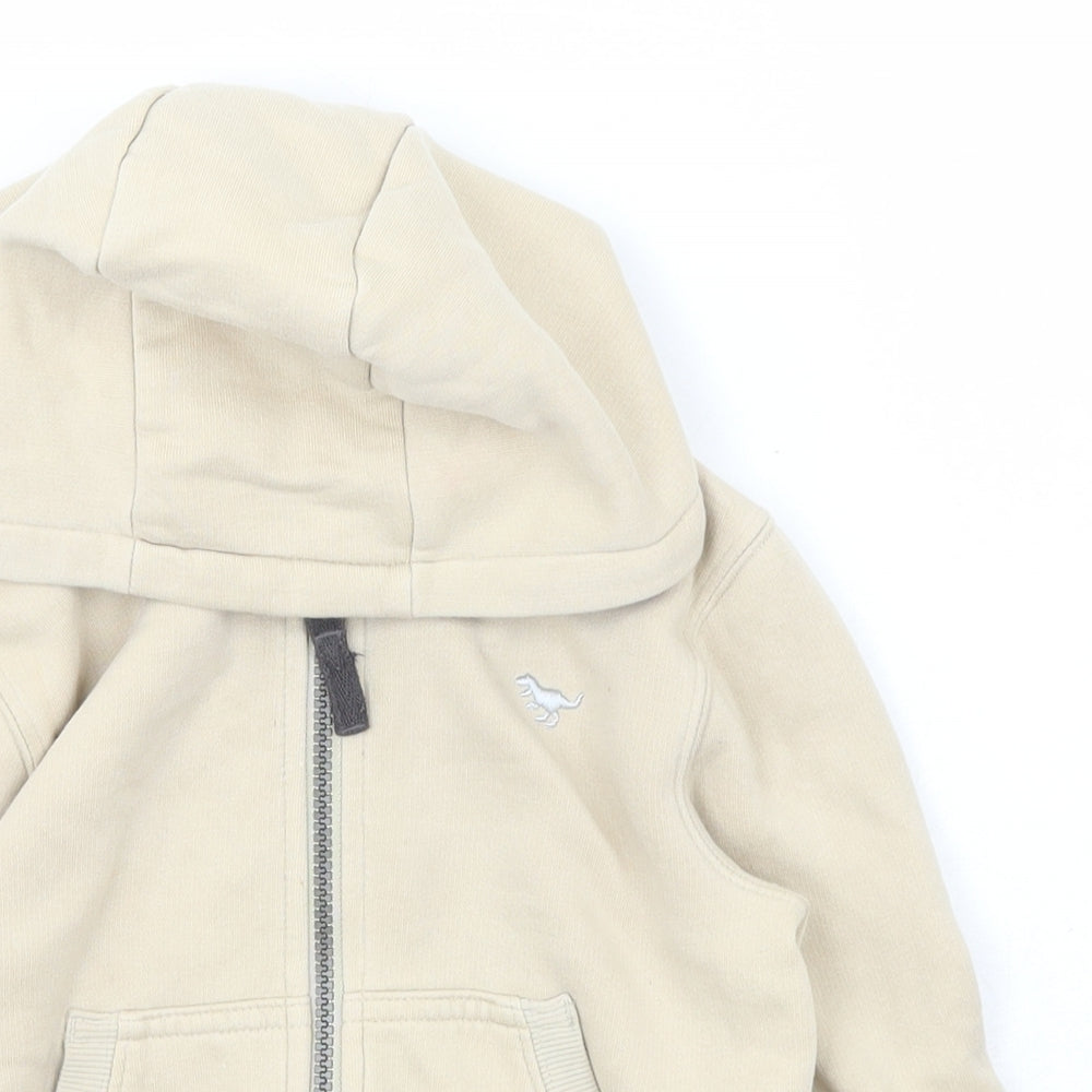 NEXT Girls Beige  Cotton Full Zip Hoodie Size 2 Years  Zip