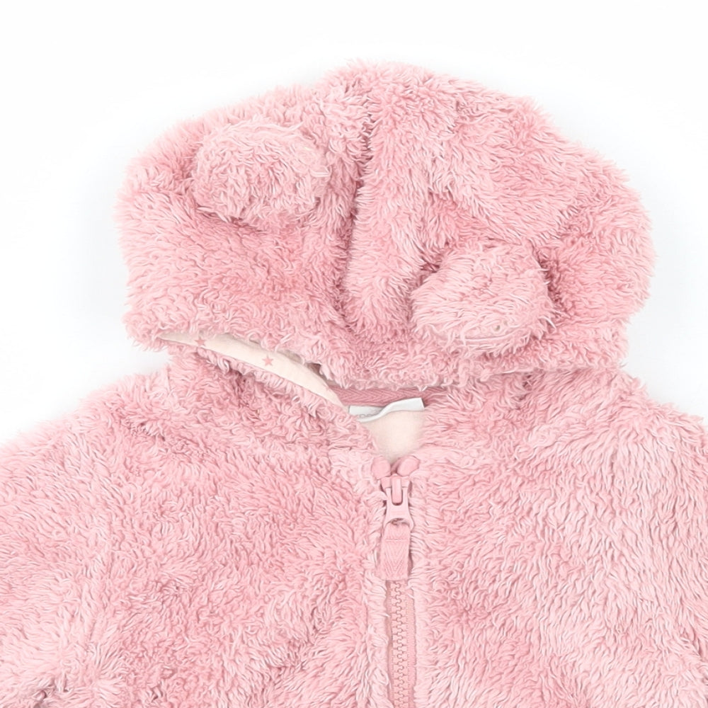 NEXT Baby Pink  Polyester Full Zip Jumper Size 3-6 Months
