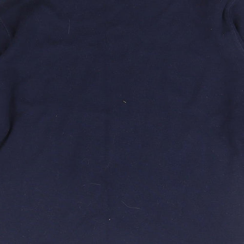 St Michael Womens Blue High Neck  Cotton Pullover Jumper Size 14