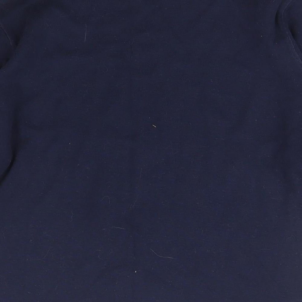 St Michael Womens Blue High Neck  Cotton Pullover Jumper Size 14