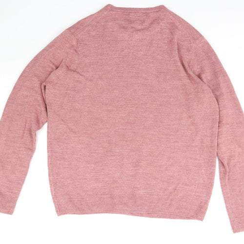 F&F Womens Pink Scoop Neck  Acrylic Pullover Jumper Size L