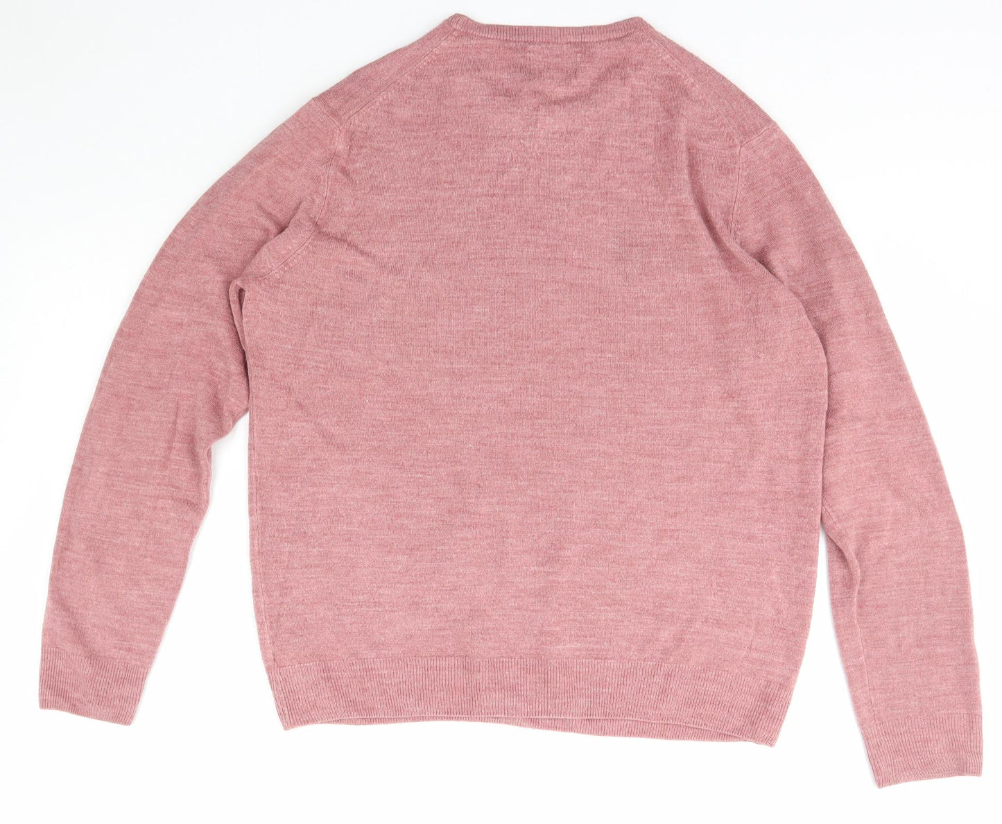F&F Womens Pink Scoop Neck  Acrylic Pullover Jumper Size L