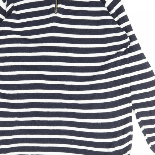 Atmosphere Womens Blue Collared Striped Viscose Pullover Jumper Size 12