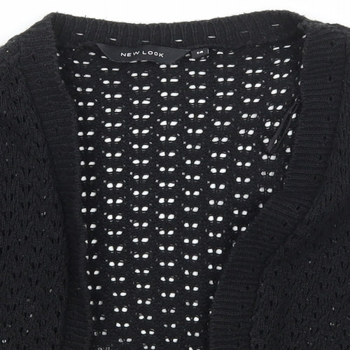 New Look Womens Black Scoop Neck  Acrylic Cardigan Jumper Size 14