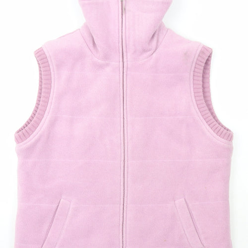 NEXT Womens Pink High Neck  Polyester Full Zip Jumper Size 14