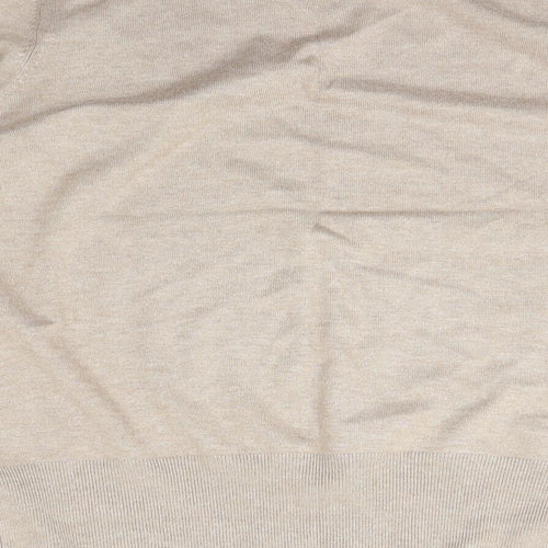 Preworn Womens Beige V-Neck  Cotton Pullover Jumper Size M
