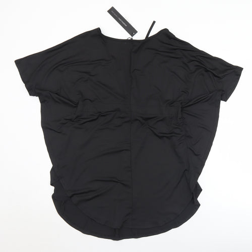 Zanzea Womens Black  Polyester Basic Blouse Size 10 V-Neck