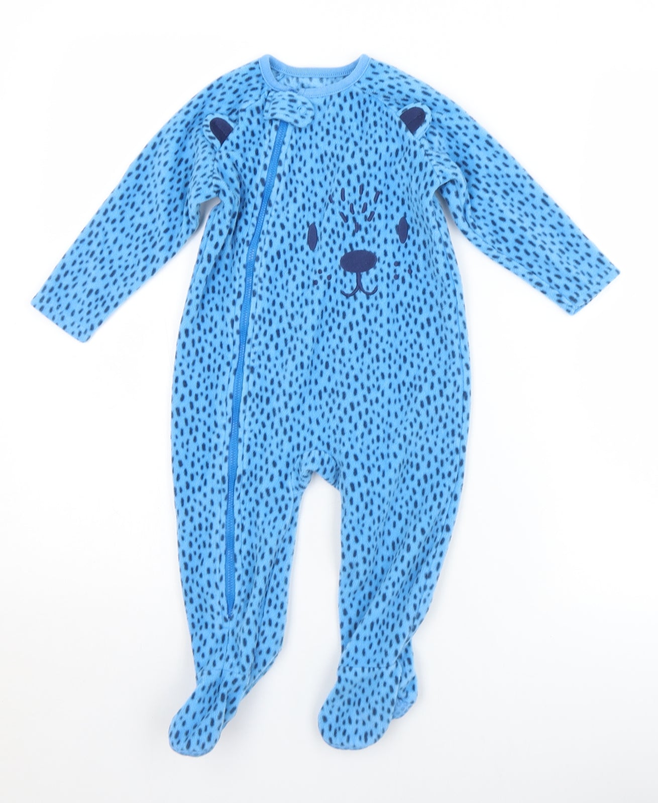 Dunnes Stores Baby Blue Geometric Polyester Babygrow One-Piece Size 12-18 Months  Zip