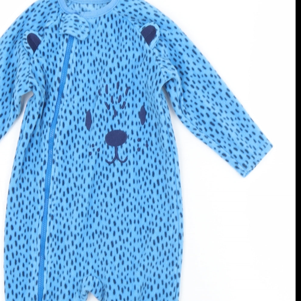 Dunnes Stores Baby Blue Geometric Polyester Babygrow One-Piece Size 12-18 Months  Zip