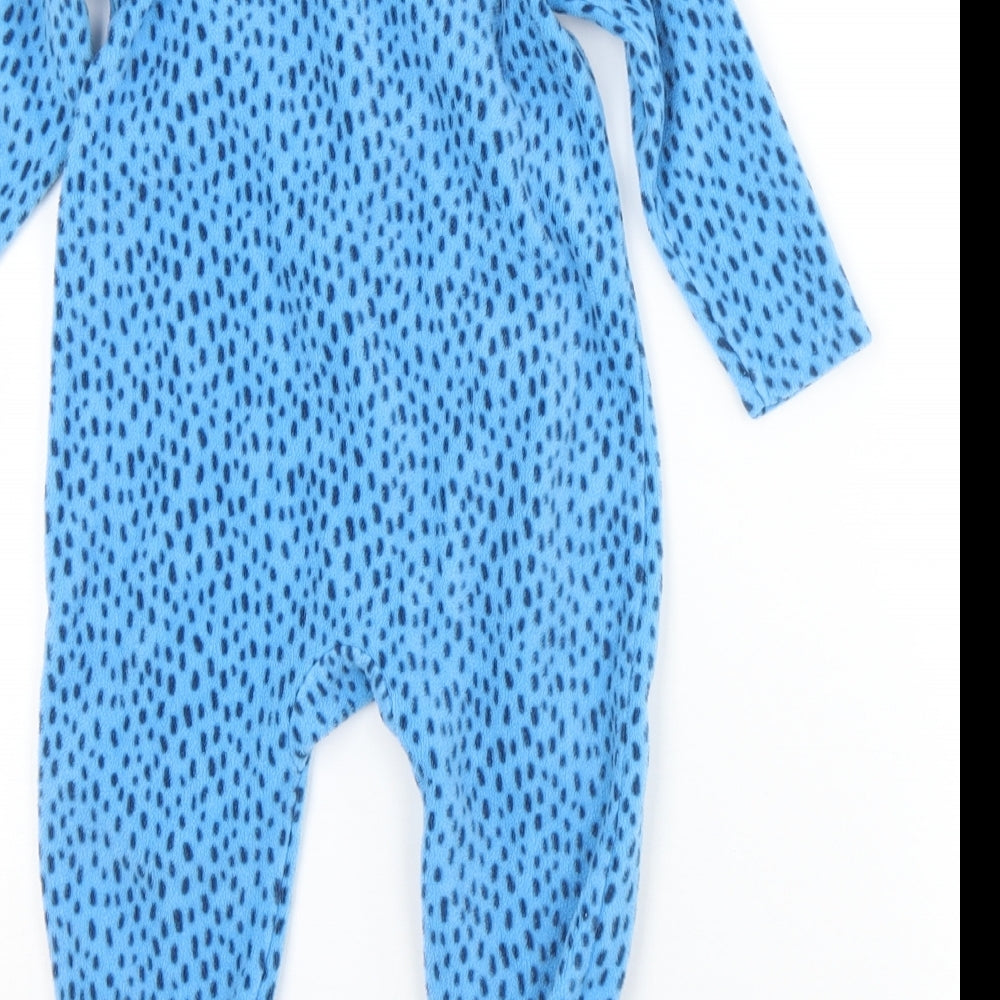 Dunnes Stores Baby Blue Geometric Polyester Babygrow One-Piece Size 12-18 Months  Zip