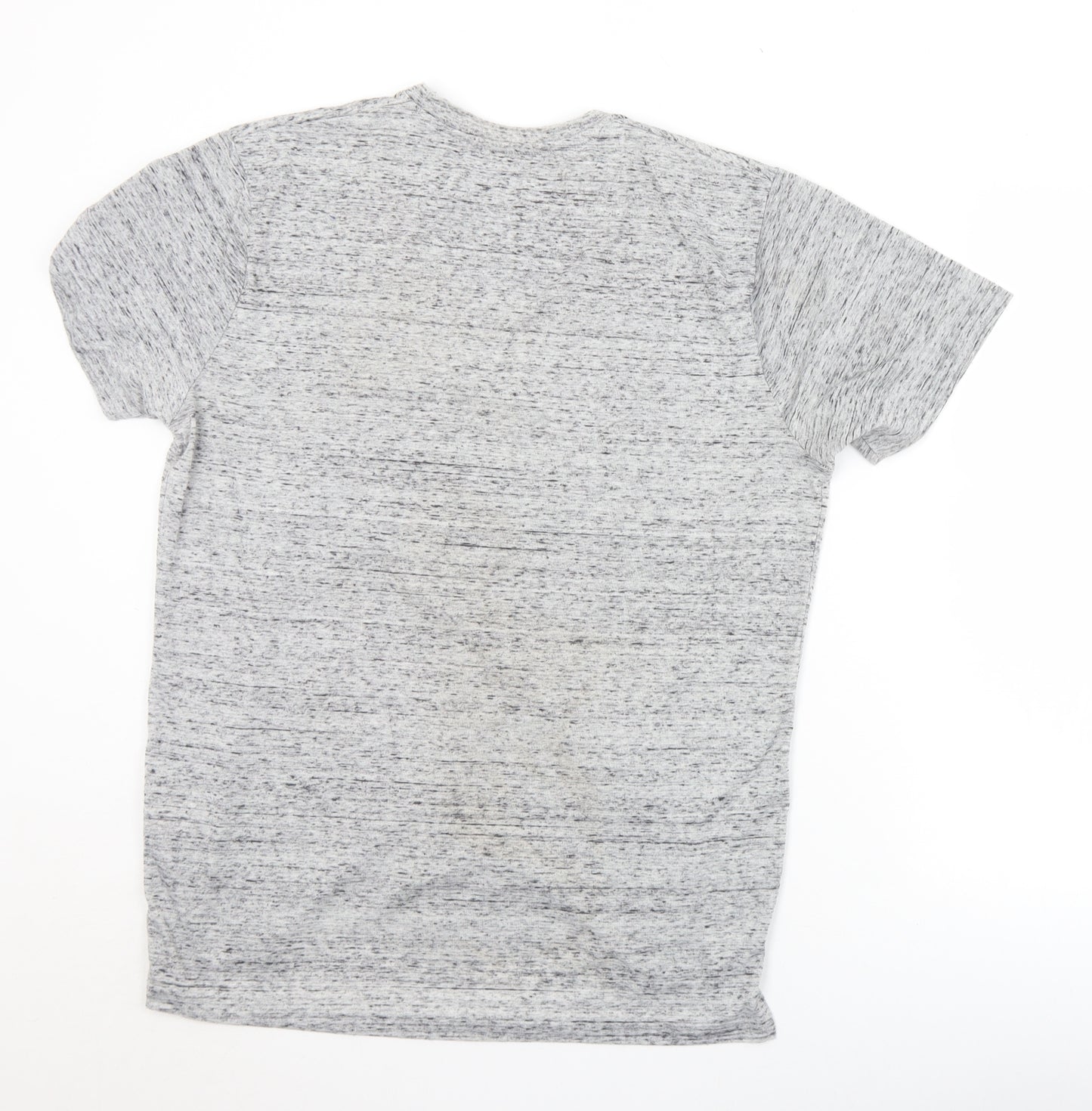 Peacocks Mens Grey  Polyester  T-Shirt Size L Crew Neck