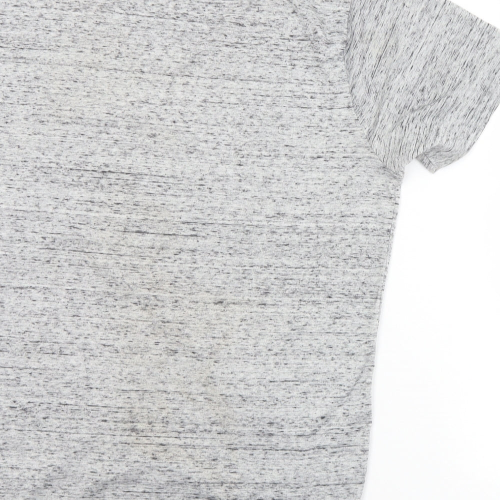 Peacocks Mens Grey  Polyester  T-Shirt Size L Crew Neck