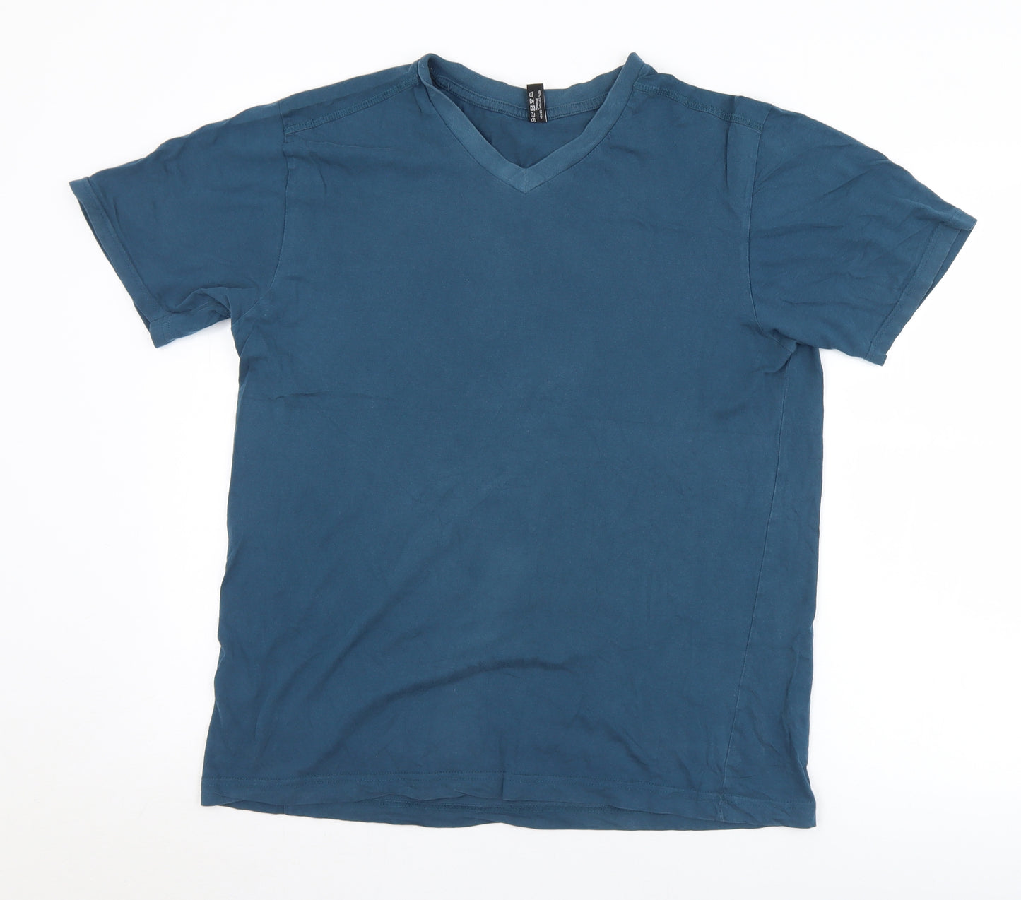 Donnay Mens Blue  Cotton  T-Shirt Size L V-Neck