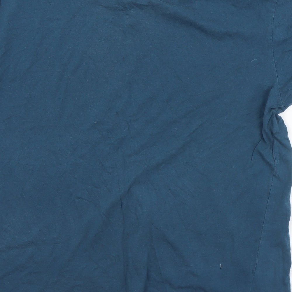 Donnay Mens Blue  Cotton  T-Shirt Size L V-Neck