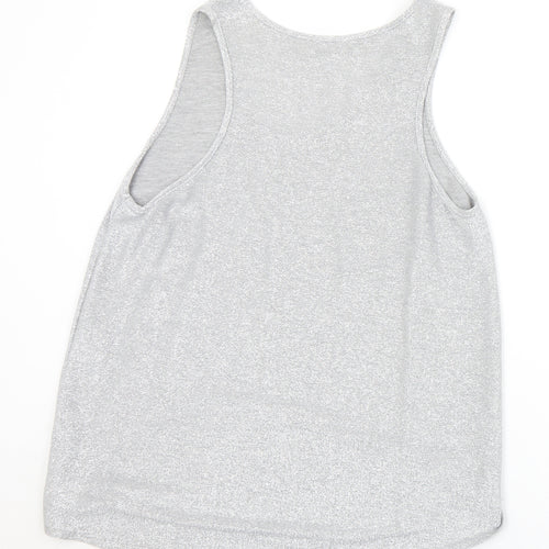 NEXT Womens Silver  Polyester Basic Tank Size 14 Round Neck