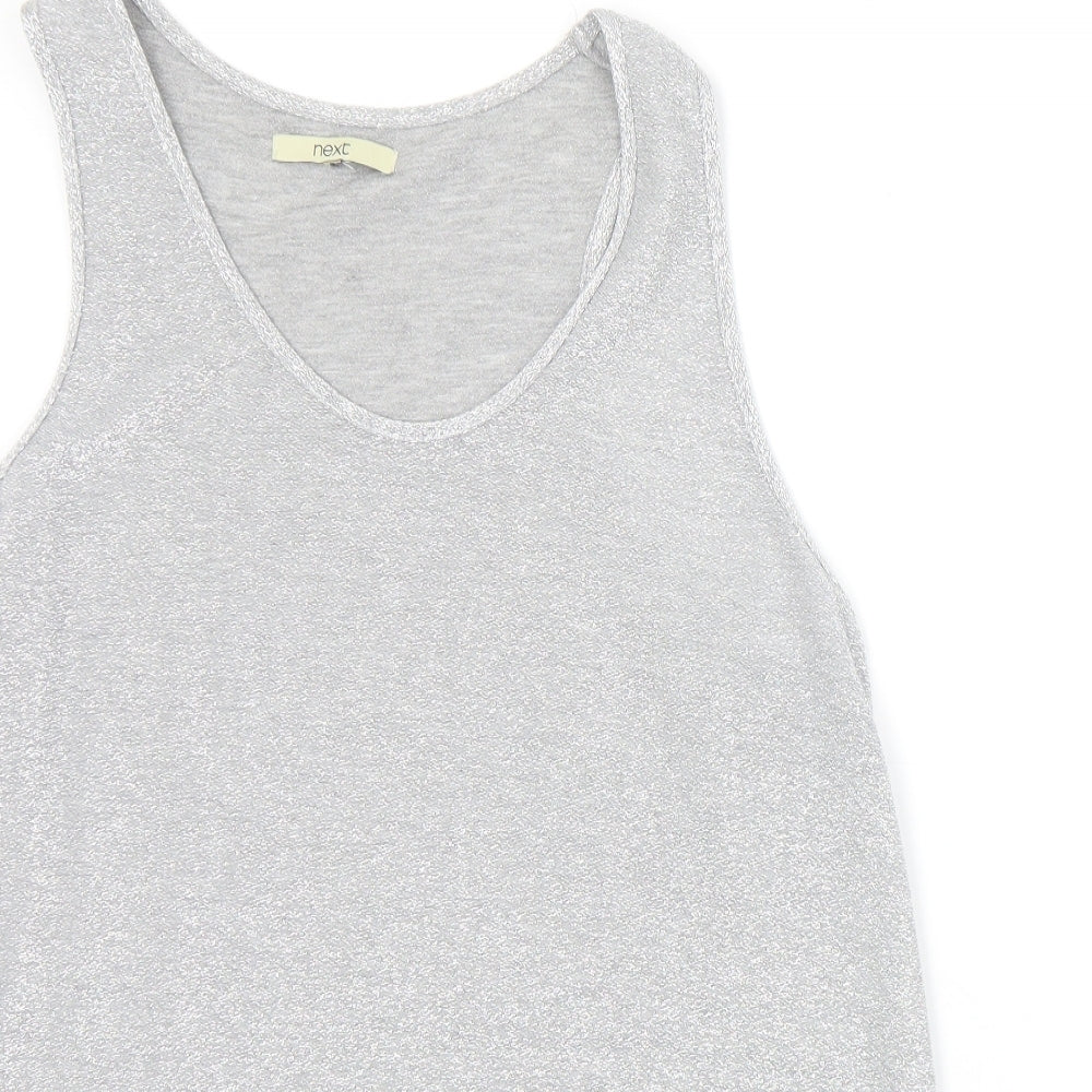 NEXT Womens Silver  Polyester Basic Tank Size 14 Round Neck