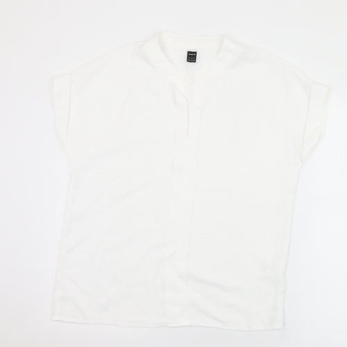 SheIn Womens White  Polyester Basic Blouse Size S Round Neck