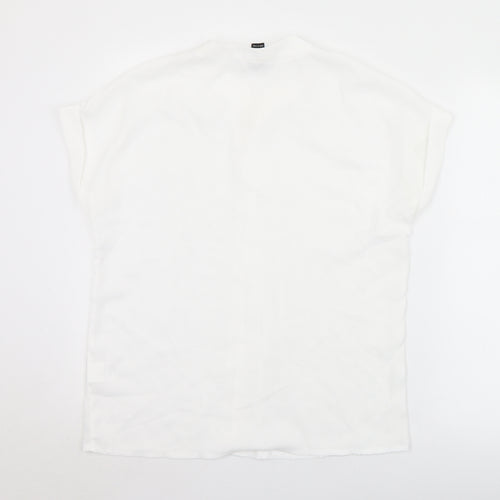 SheIn Womens White  Polyester Basic Blouse Size S Round Neck