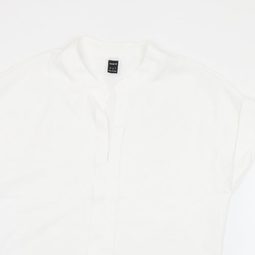 SheIn Womens White  Polyester Basic Blouse Size S Round Neck