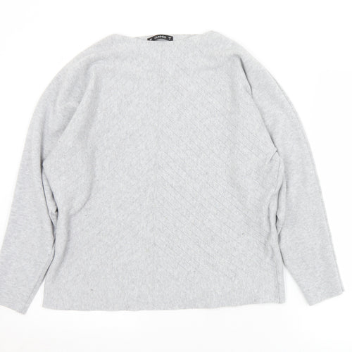 Dunnes Stores Womens Grey Boat Neck  Polyester Pullover Jumper Size M