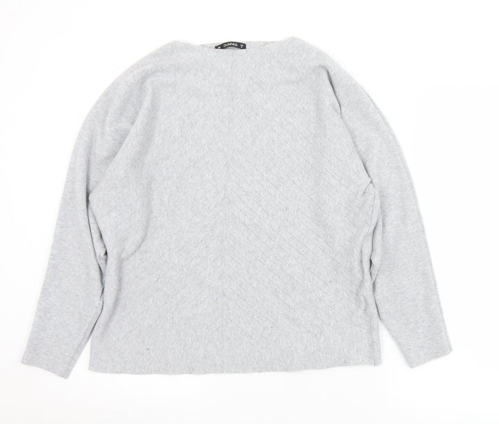 Dunnes Stores Womens Grey Boat Neck Polyester Pullover Jumper Size M