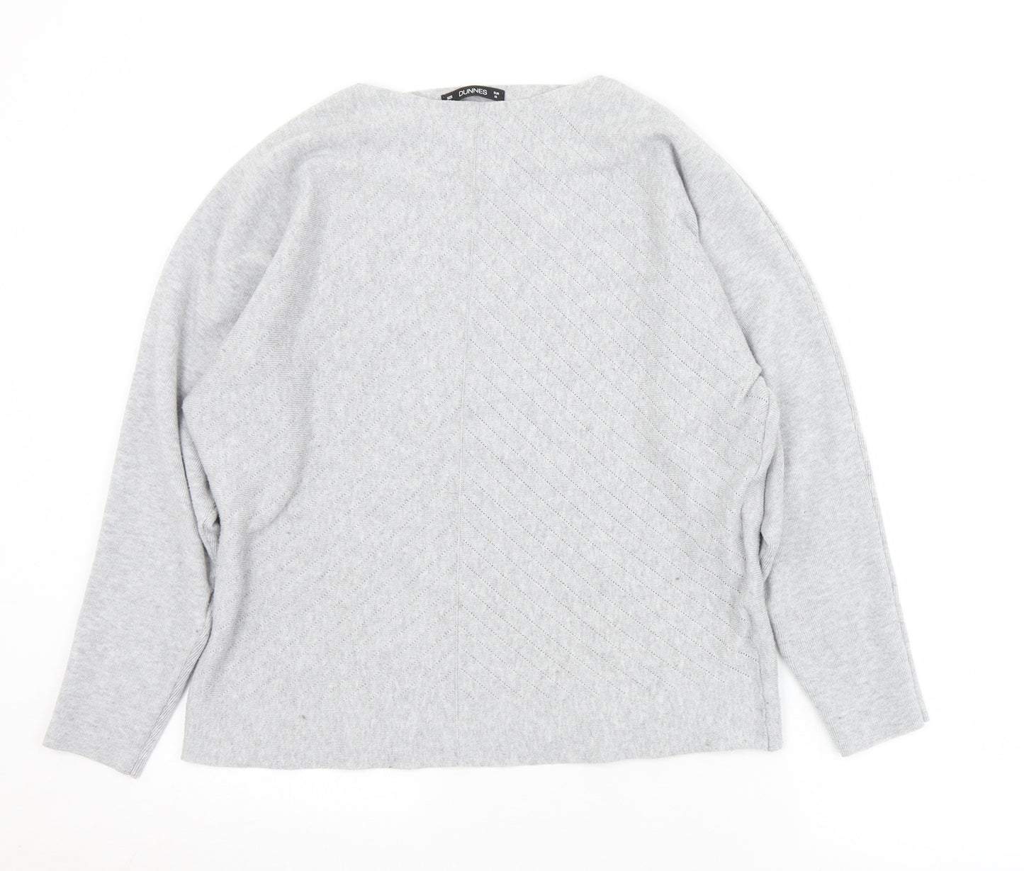 Dunnes Stores Womens Grey Boat Neck  Polyester Pullover Jumper Size M