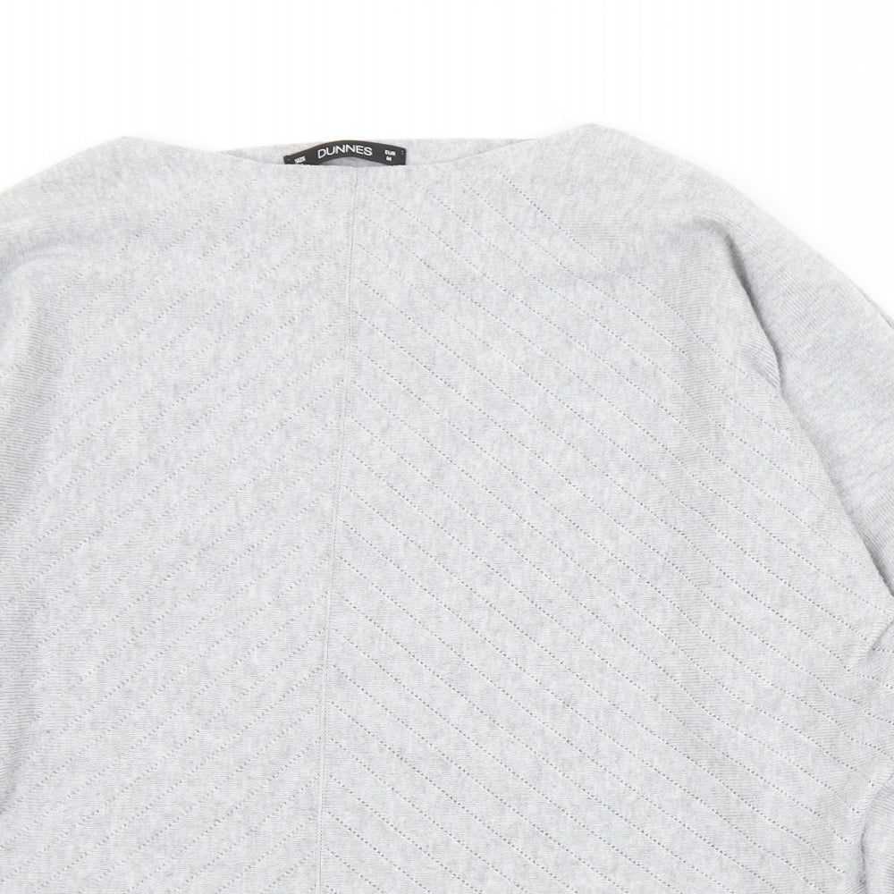 Dunnes Stores Womens Grey Boat Neck  Polyester Pullover Jumper Size M