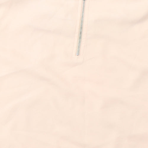 Missguided Womens Beige  Polyester Cropped T-Shirt Size 6 Round Neck