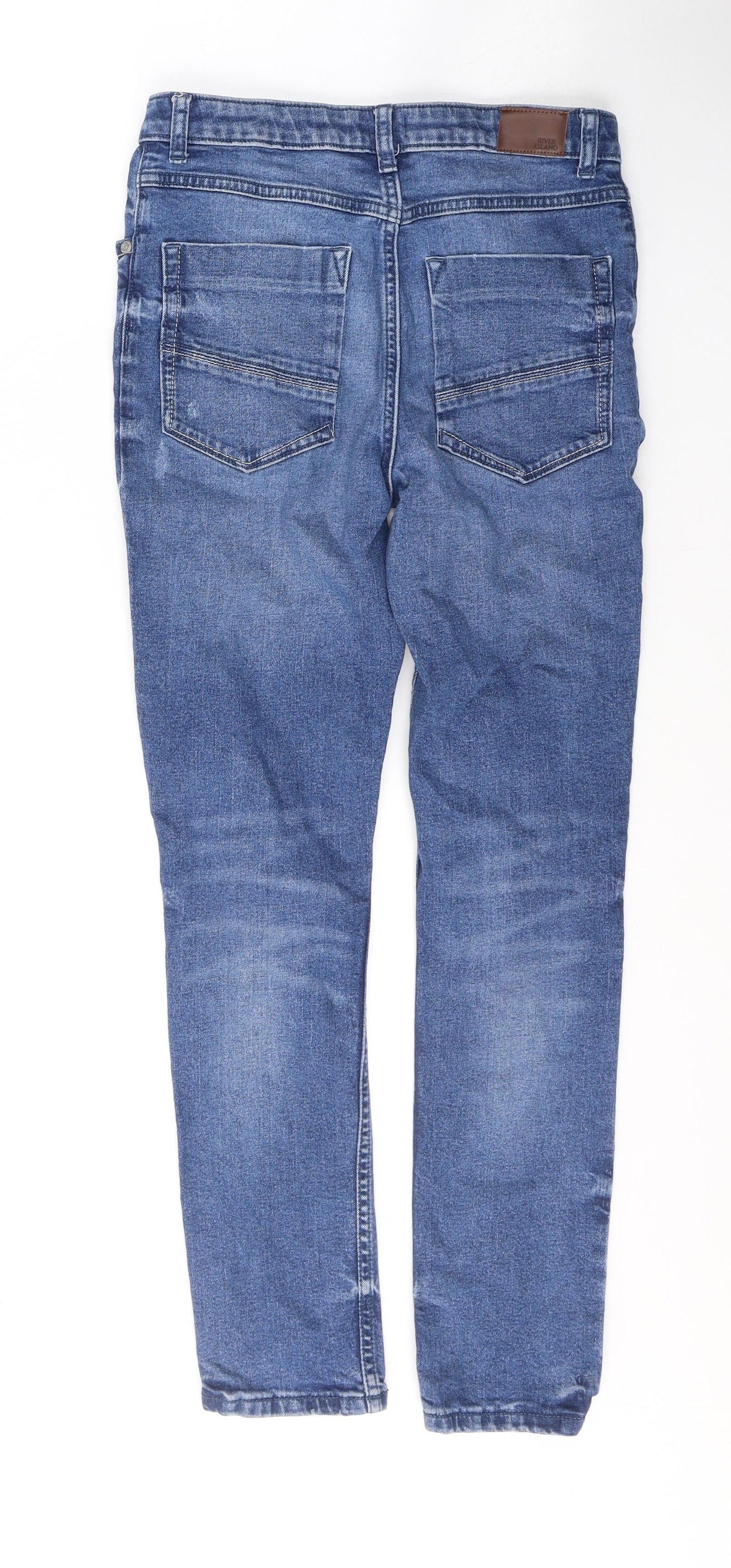 River Island Girls Blue  Cotton Skinny Jeans Size 12 Years  Regular Pullover