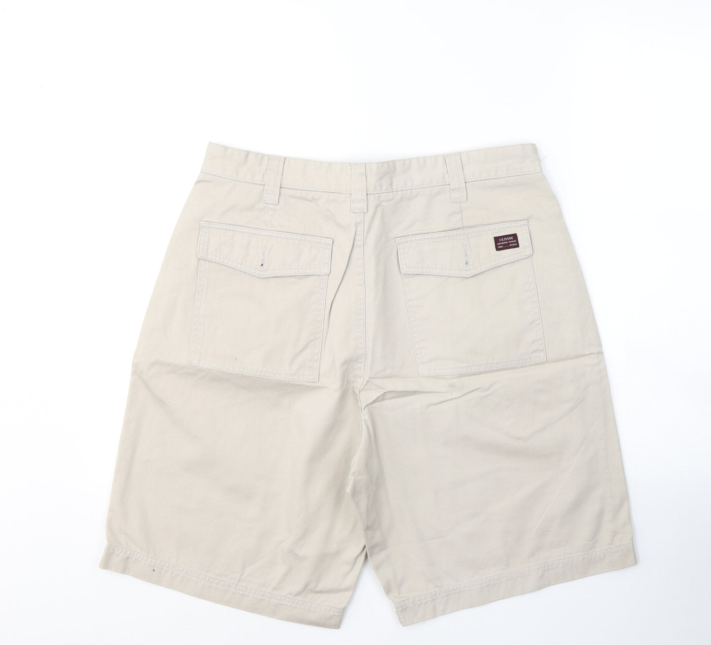 Cs.issue Mens Beige  Cotton Bermuda Shorts Size 34 L9 in Regular Button