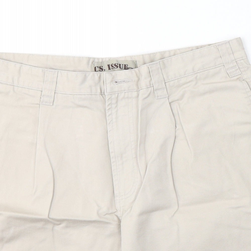 Cs.issue Mens Beige  Cotton Bermuda Shorts Size 34 L9 in Regular Button
