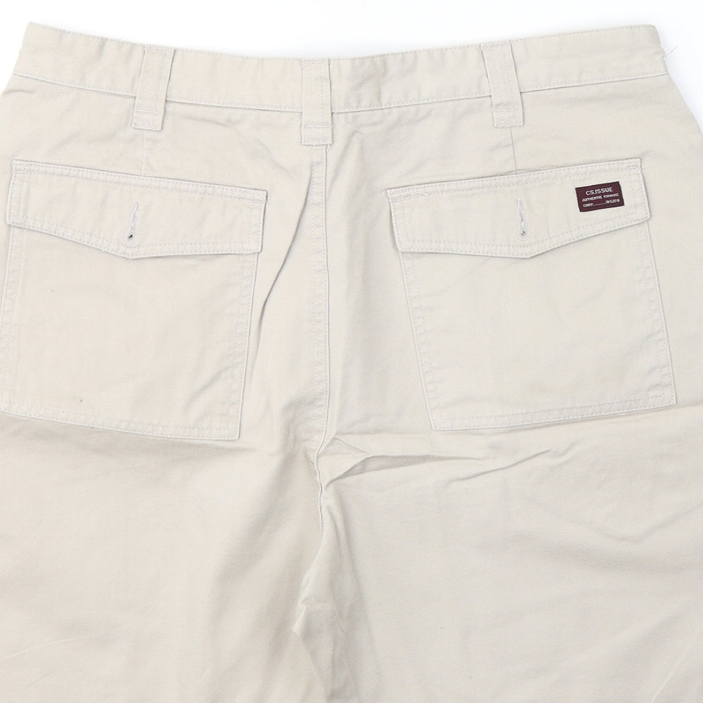Cs.issue Mens Beige  Cotton Bermuda Shorts Size 34 L9 in Regular Button