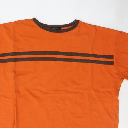 Dunnes Stores Mens Orange  Cotton  T-Shirt Size L Round Neck