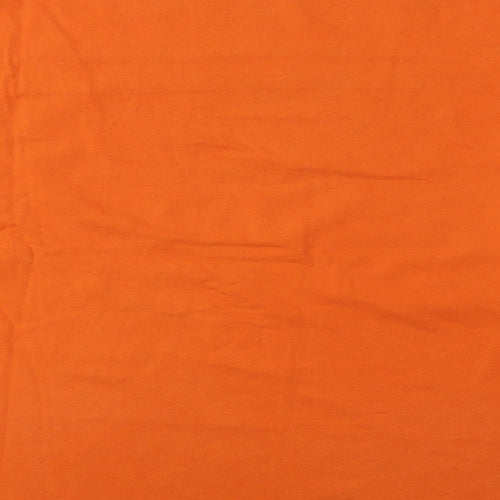 Dunnes Stores Mens Orange  Cotton  T-Shirt Size L Round Neck