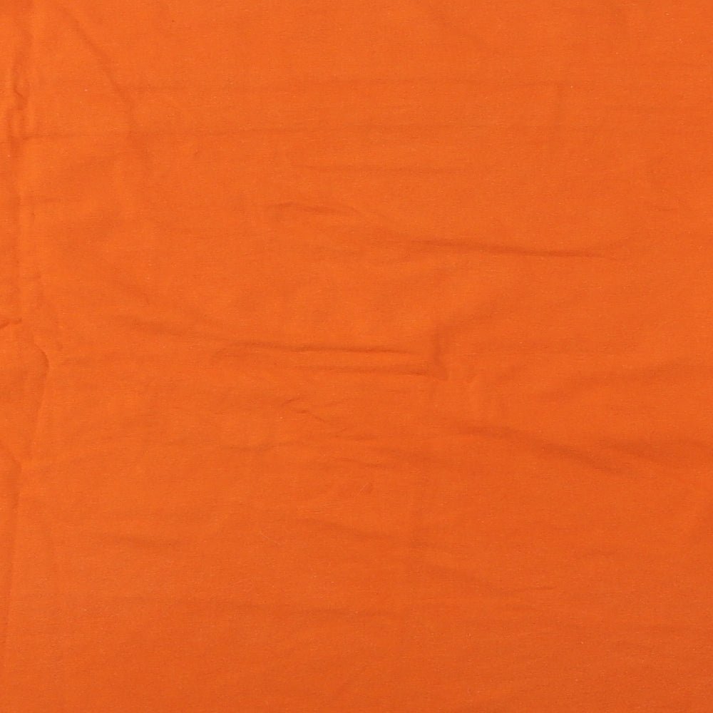 Dunnes Stores Mens Orange  Cotton  T-Shirt Size L Round Neck