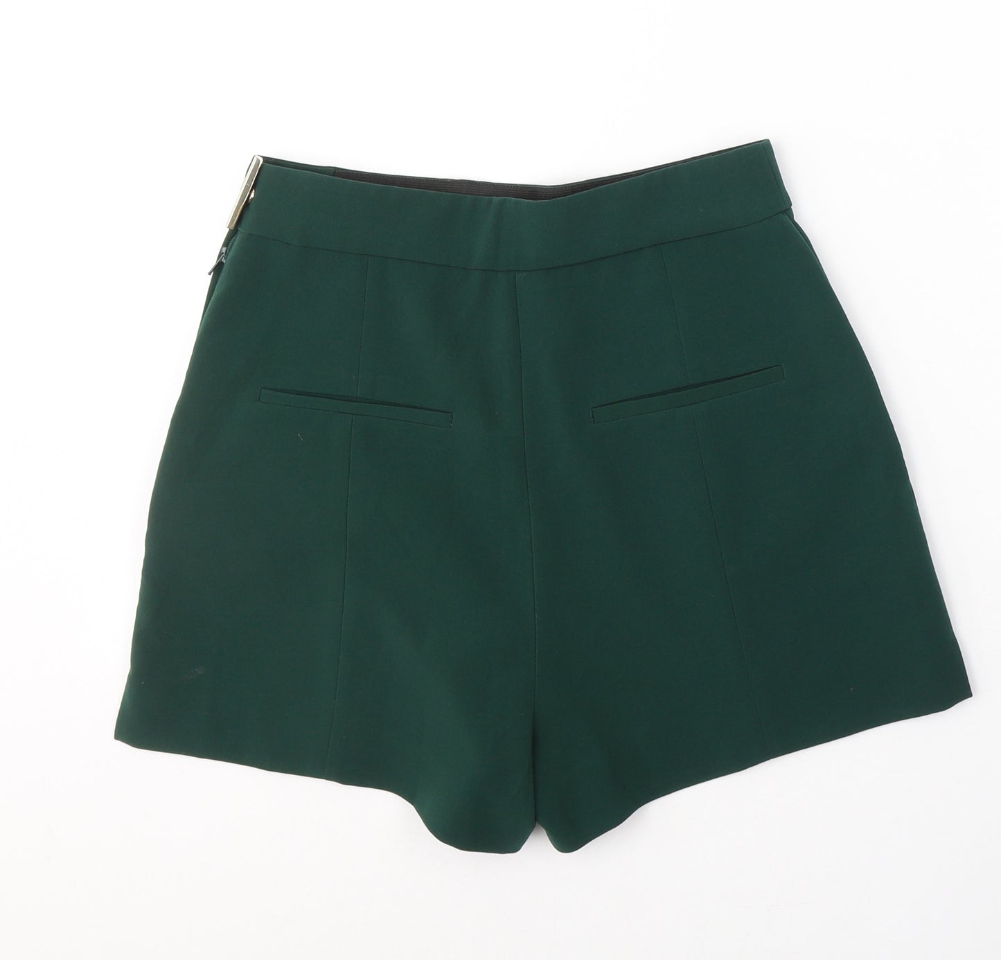 H&M Womens Green  Polyester Hot Pants Shorts Size 10 L3 in Regular Zip