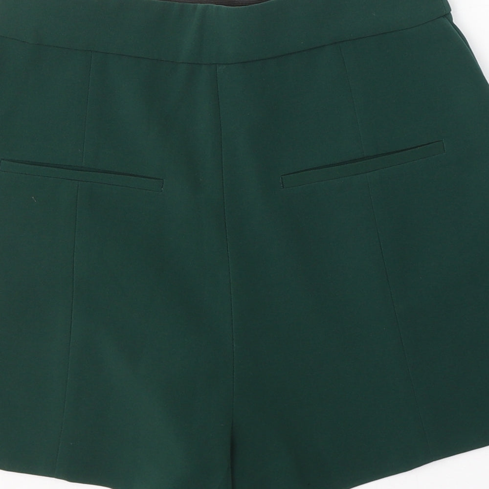H&M Womens Green  Polyester Hot Pants Shorts Size 10 L3 in Regular Zip