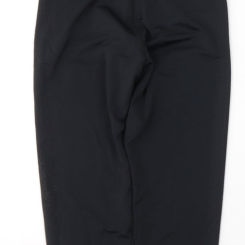 WORKOUT Womens Black  Polyester Cropped Leggings Size 10 L18 in Regular Pullover