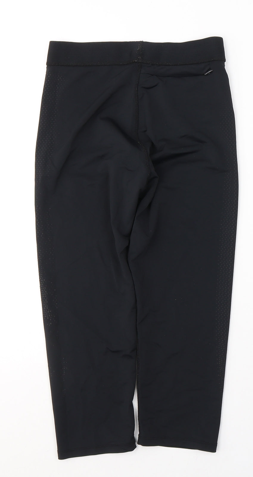 WORKOUT Womens Black  Polyester Cropped Leggings Size 10 L18 in Regular Pullover
