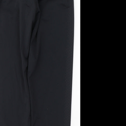 WORKOUT Womens Black  Polyester Cropped Leggings Size 10 L18 in Regular Pullover